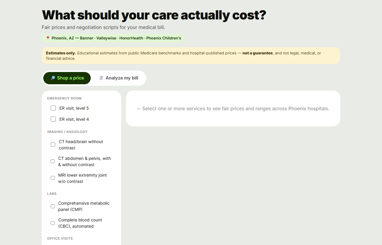 healthcare prices